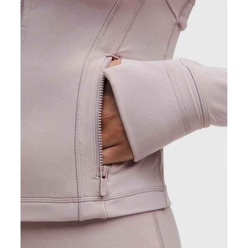 Lululemon Define Cropped Jacket Nulu Mauve Grey Sz 6 NWT Soft Thumbholes Gym - Picture 2 of 12